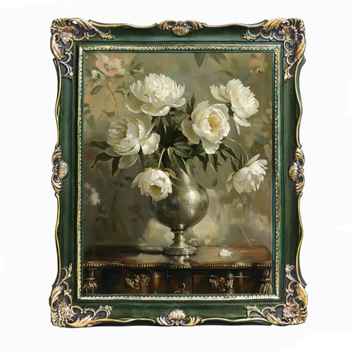 Saysmile Vintage 11x14 Picture Frame Green, Textured Antique Picture Frames with Embossed Flower Design, Ornate Frame for 11x14 Photo, Resin Antique Frames Tabletop & Wall Hanging, Home Decor - color: Green, size: 11x14