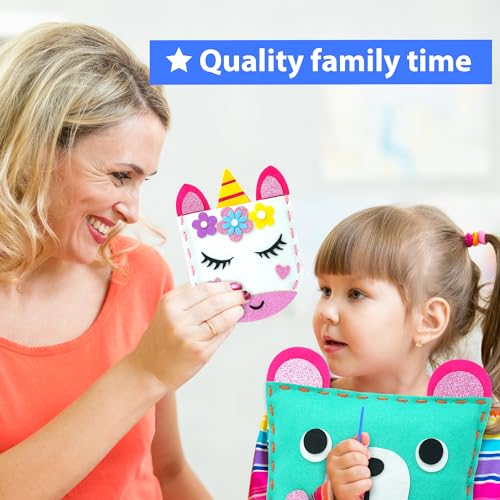 KRAFUN My First Sewing Kit for Kids Ages 6-12 | 7 Animal Dolls