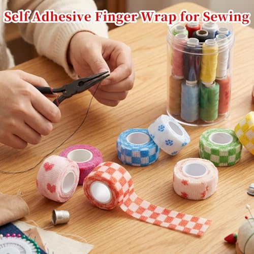 8PCS Crochet Finger Guard - Adjustable Self-Adhesive Thimble Tape