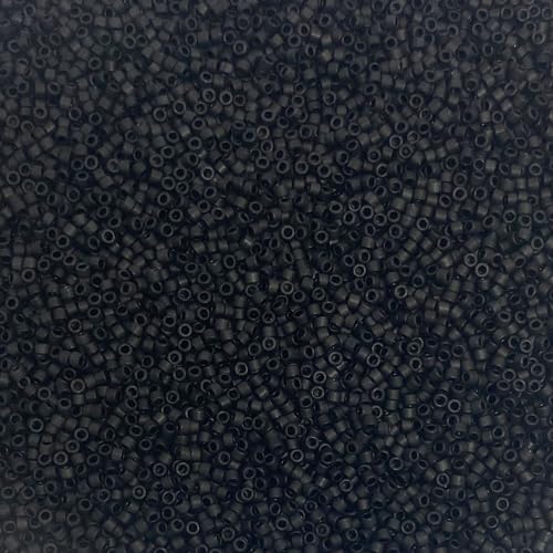 Miyuki Delica 11/0 Seed Beads - Glass Beads Bulk 5 Grams & Size 1.6mm 1000 Pieces Glass Seed Beads Matte Black (DB310) - color: DB310