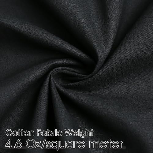 Black Cotton Fabric, Natural 100% Cotton Poplin Fabric by The Yard 59 Inches Wide Lining Fabric for Sewing Apparel Cloth Soft Embroidery Quilting, 20 Yard - color: Black, size: 20 Yards