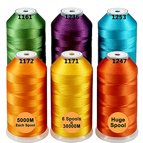 New brothread Huge Spools Embroidery Machine Thread -6xFruit&Garden Colors - color: 6xFRUIT&GARDEN