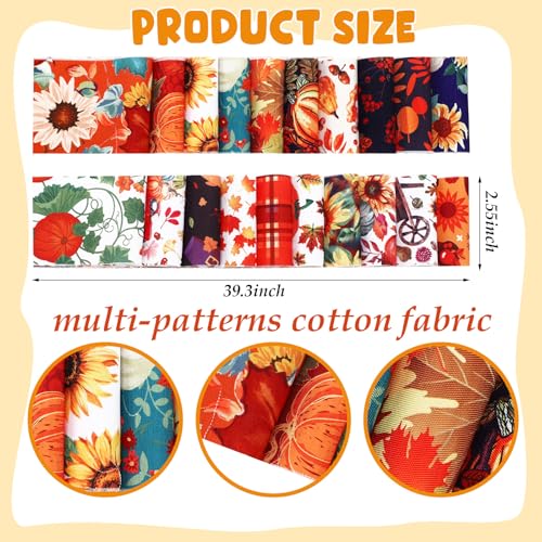 Hosuly 40 Pcs Fall Autumn Jelly Fabric for Quilting Strips Roll Leaves - color: Autumn