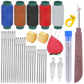 34pcs Big Eye Stainless Steel Sewing Needles Set,Steel Sewing Needle Large Eye Threaders for Hand Sewing Kit