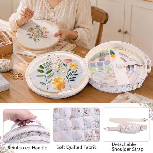 MYBAGZING Embroidery Bag, Hoop Storage Organizer up to 11" for Cross Stitch - color: Patchwork