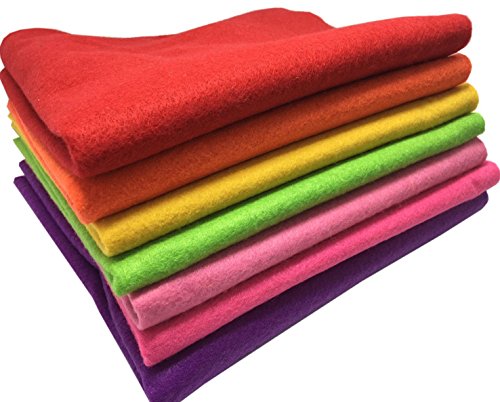 Misscrafts 7pcs 18" X 18" 1.4mm Thick Soft Felt Nonwoven Fabric Sheet Pack DIY Craft Patchwork Sewing Squares Assorted Colors(Summer) - color: Summer