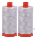 Aurifil Mako 50wt Thread 2 Large Spools (Aluminum (2615)) - color: 2-Pack - Aluminim 2615