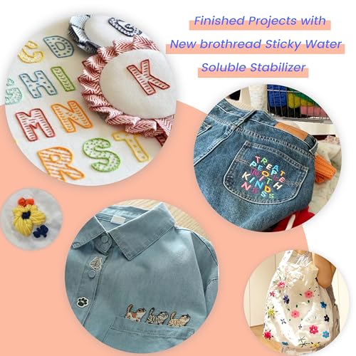 Craftido 8.5"x11" 12PCS Sticky Water Soluble Embroidery Stabilizer - size: 12PCS 8.5"x11"