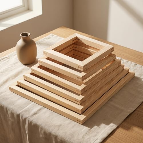 24 Pcs Wooden Stretcher Bars – 6 Sizes Needlework Frame Kit w/ 100 Tacks