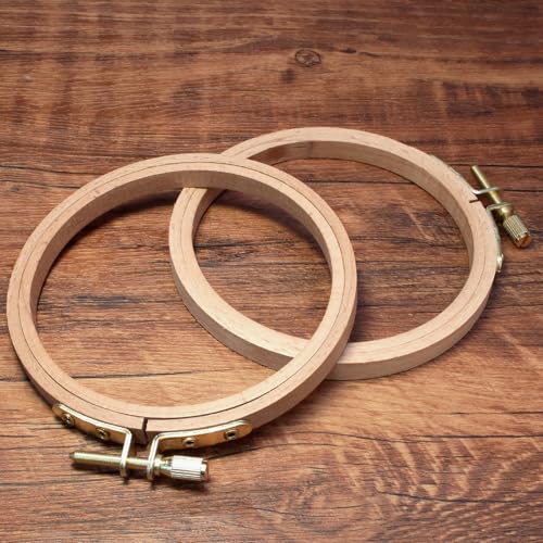 Murtenze 5" Embroidery Hoop Round Beech Wood, 2 Pack - style: 5 Inch
