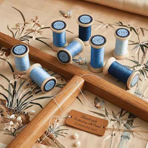 Natural 100% Mulberry Handmade Embroidery Silk Thread Silk Floss (64) - color: 64