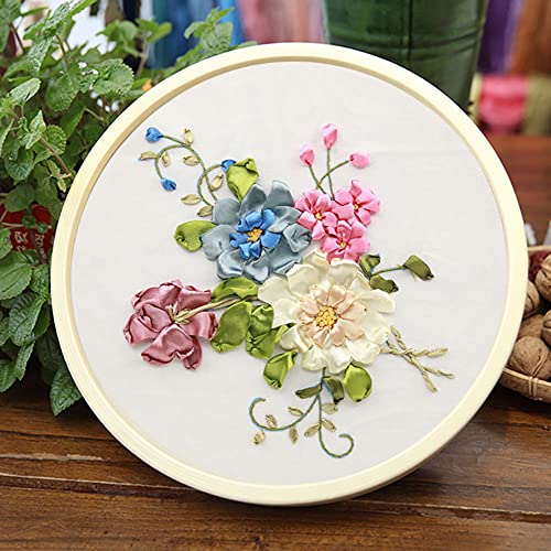 Gogobear Silk Ribbon Embroidery Spring Flower Blooming Kit DIY Wall Decor - color: 01