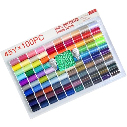Sewing kit 100 Color Set of Handy Polyester Thread - color: 100 colors