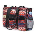 TOPDesign Utility Water Resistant Tote Bag with 13 Pockets, Zipper Closure - color: Bohemia, size: Medium