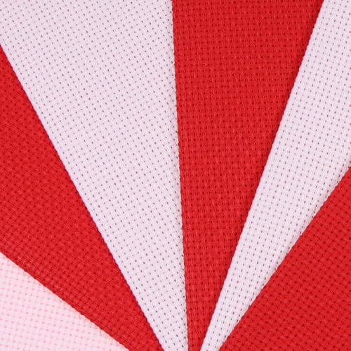 KCS 6 pc of 12" x 18"(30cmx45cm) 14CT Counted Cotton Aida Cloth Cross Stitch Fabric (Pink+Red) - color: Pink+red