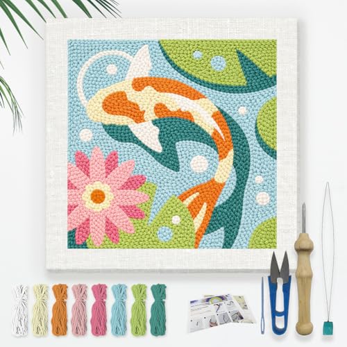 DOODLREAM Fish DIY Punch Needle Embroidery Kit for Beginner - color: Fish