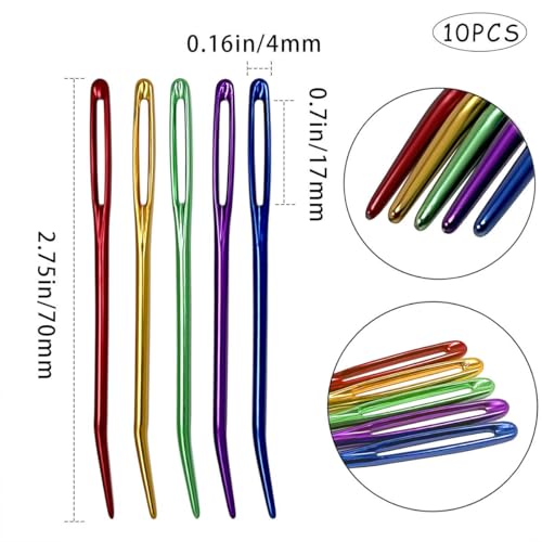 10Pcs Yarn Needles - Bent Tapestry Needles for Crochet, Wool & Weaving