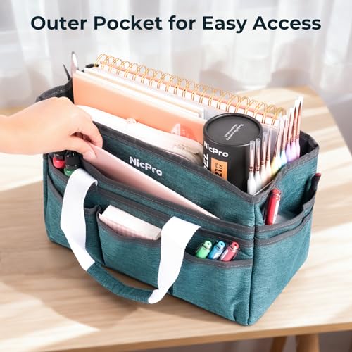 Nicpro Craft Art Bag, Art Tote Bag with Multiple Pockets for Supply Storage - size: Small