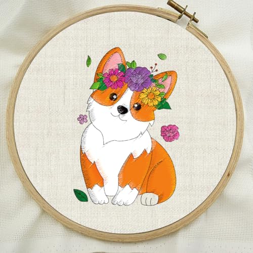 BENECREAT 4Pcs 43Pcs Cats and Dog Water Soluble Stabilizer, A4 Flower with Animal Embroidery Pattern Transfers for Hand Sewing Embroidery Stick and Stitch - color: Cats and Cute Dog