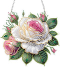 ZeeLionArt Hanging Diamonds Art kit for Adult,Roses Pendant Diamonds Painting Art Kit,7.8x7.5inch Acrylic Diamonds Painting Board Kit Ornament, Special Crystal Diamond Hanging Ornament - color: DP02624