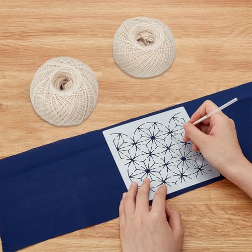 FREEBLOSS 300m Sashiko Thread 100% Cotton Embroidery Flosses White