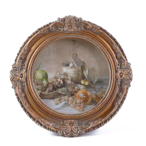 Vintage Picture Frames 3x3 Ornate Bronze Antique Pictue Frames with Real Glass Cover for Wall & Tabletop Display Victorian Home Decor Gallery Wall Decor,Round - color: Bronze, size: 3X3