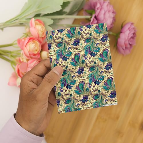 Ornamental Clay Transfer Paper - 6 Pcs, Transfer Paper for Polymer Clay, Peacock feather pattern Polymer Clay Transfer Sheet for Jewelry Making TPUS-1097