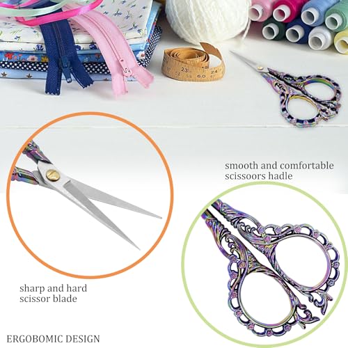 Embroidery Scissors with Cover Stainless Steel，for Sewing Craft