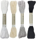 Olympus Sashiko Thread 20m(21.8yds) 4skeins Color Bundles 100% Cotton (#01,#02,#20,#28)