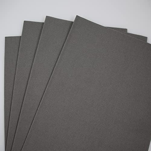 KCS 4/6 pc of 12" x 18" 18CT Counted Cotton Aida Cloth Cross Stitch Fabric (4 pc, Medium Grey) - color: Medium Grey, size: 4 pc