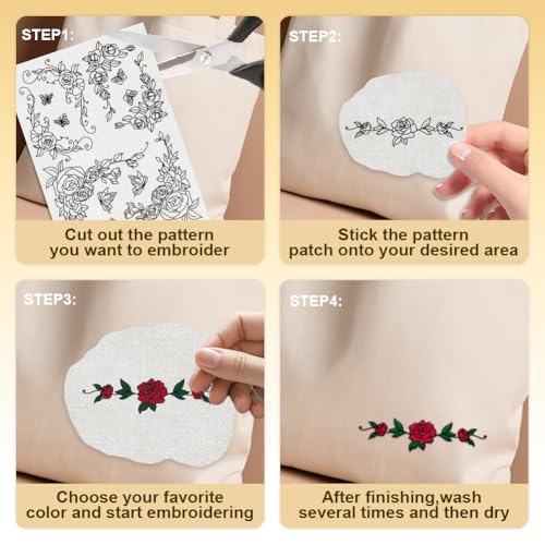 38Pcs Rose Lace Water Soluble Hand Sewing Stabilizers - style: Rose Lace