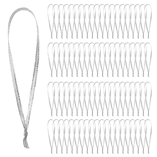 100 Pcs Christmas Ornament Ribbon Hangers, Thin Hand Tied Ornament Ribbon Loops - color: Silver