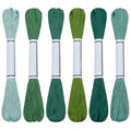 FREEBLOSS 6Pcs Sashiko Thread Sashiko Skein 55 Yards*6 Colors Green Cotton Embroidery Thread Japanese Quilting & Embroidery Sashiko Kit Supplies - color: Green