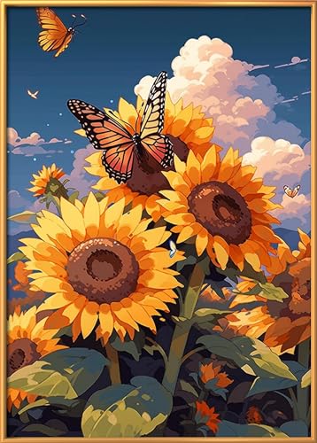 Leczany Cross Stitch Stamped Kits for Beginners Adults or Kids Patterns Craft Kit Needlepoint Full Range of Embroidery Starter Kits DIY 11CT 3 Strands | Flowers and Butterflies 13×18.1 inches - color: 11CT Stamped kits,Flowers and Butterflies 13×18.1 inch