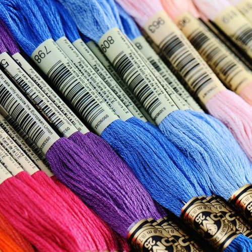12 Skeins 105 Yards Variegated Rainbow Embroidery Floss for Craft - color: Bright Color