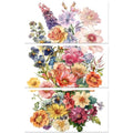 Peacoblue Vintage Flowers Rub On Transfers for Furniture Craft 6"x12" - style: Vintage Flowers