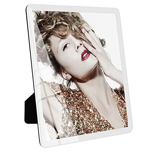 Bluesun 8x10 Picture Frame White Standing can be Vertical and Horizontal - Real Glass Frames, Cool 8×10 Photo Frame, Wall Frames Gifts for Women Girlfriend Mom Sisters and Loved Ones(8x10, white) - color: white, size: 8x10 （1 Pcs）