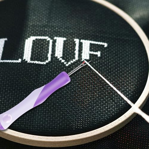 2 PCS Seam Rippers, Rippers for Sewing and Thread,Remover Stitch Tool for Hand Sewing, Knitting, Cross Stitching, Embroidery and Thread Removal(Purple + Green) - color: Purple + Green