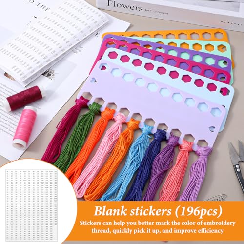 Embroidery Thread Organizer, 10 Colorful Portable with 20 Holes Each