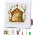Nativity Scene Stamped Cross Stitch Kits for Adult Beginner with Frame - color: Jesus Cross Stitch Kits