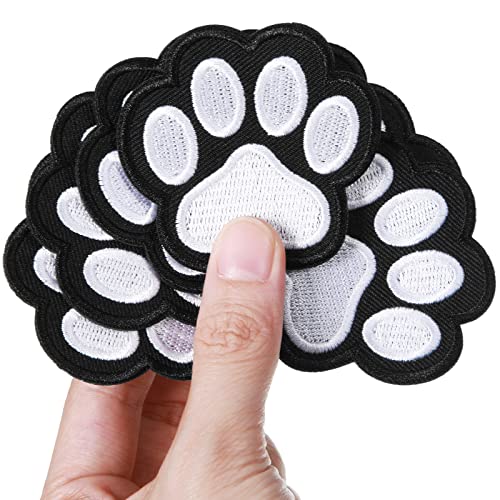 Waydress 24 Pcs Iron on Patches Paw Print Decoration for Clothing, White - color: White