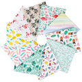 Craftido -25 Options- 100% Cotton Quilting Fabric Bundles 10pcs Fat Quarters 18”x21”-Medium Weight 5.2 oz- Soft Cotton for Quilting, Sewing Project, Patchwork, DIY Crafts – Tropical Flamingo - color: Tropical Flamingo