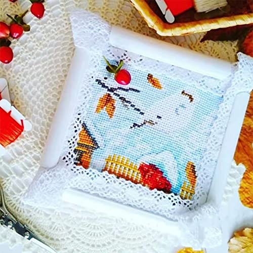 6" Square Embroidery Hoop Cross Stitch Frame Plastic Embroidery Frame Clip - size: 6 x 6 inch