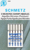 SCHMETZ Microtex (Sharp) (130/705 H-M) Sewing Machine Needles - Carded - Assortment