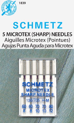 SCHMETZ Microtex (Sharp) (130/705 H-M) Sewing Machine Needles - Carded - Assortment
