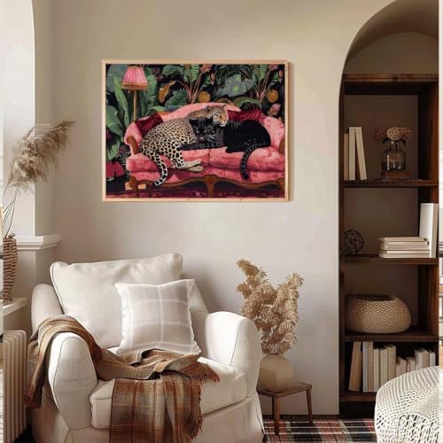 niurenmaoyi Leopard Stamped Cross Stitch Kits for Beginner,16X12In - color: Cross Stitch Kits00617-04
