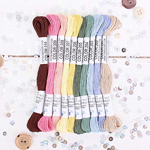 ThreadArt Embroidery Floss Kit in Secret Garden Colors - Six Strand Set - color: SECRET GARDEN COLORS