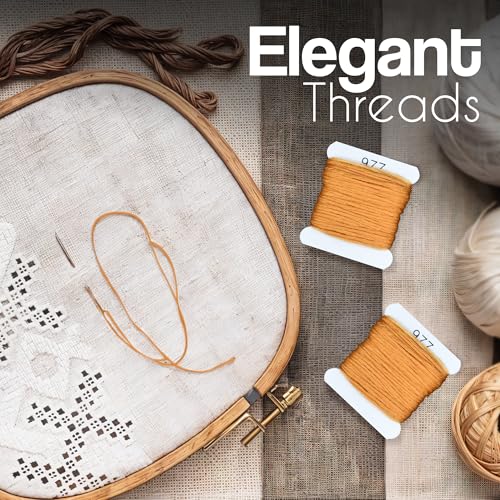 Embroidery Floss Kit and Refills - Cotton Threads - DMC Color Coding for Cross Stitch, String Crafts, Friendship Bracelets - color: 977 Marigold