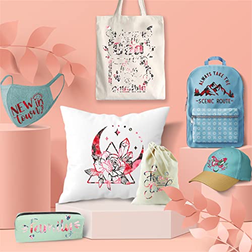 Tintnut Pink Red Rose Heat Transfer Vinyl,10 Sheets 12"x10" Iron on Vinyl - color: Flower