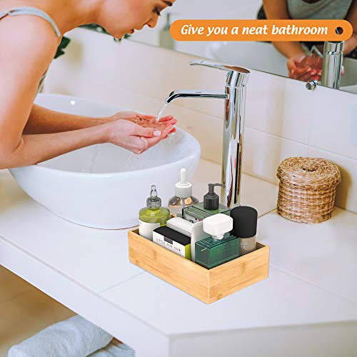 Bamboo Kitchen Drawer Organizer 9"x 6", Storage Box for Utensil Organizer - color: Bamboo, size: 9*6*2.5 inch